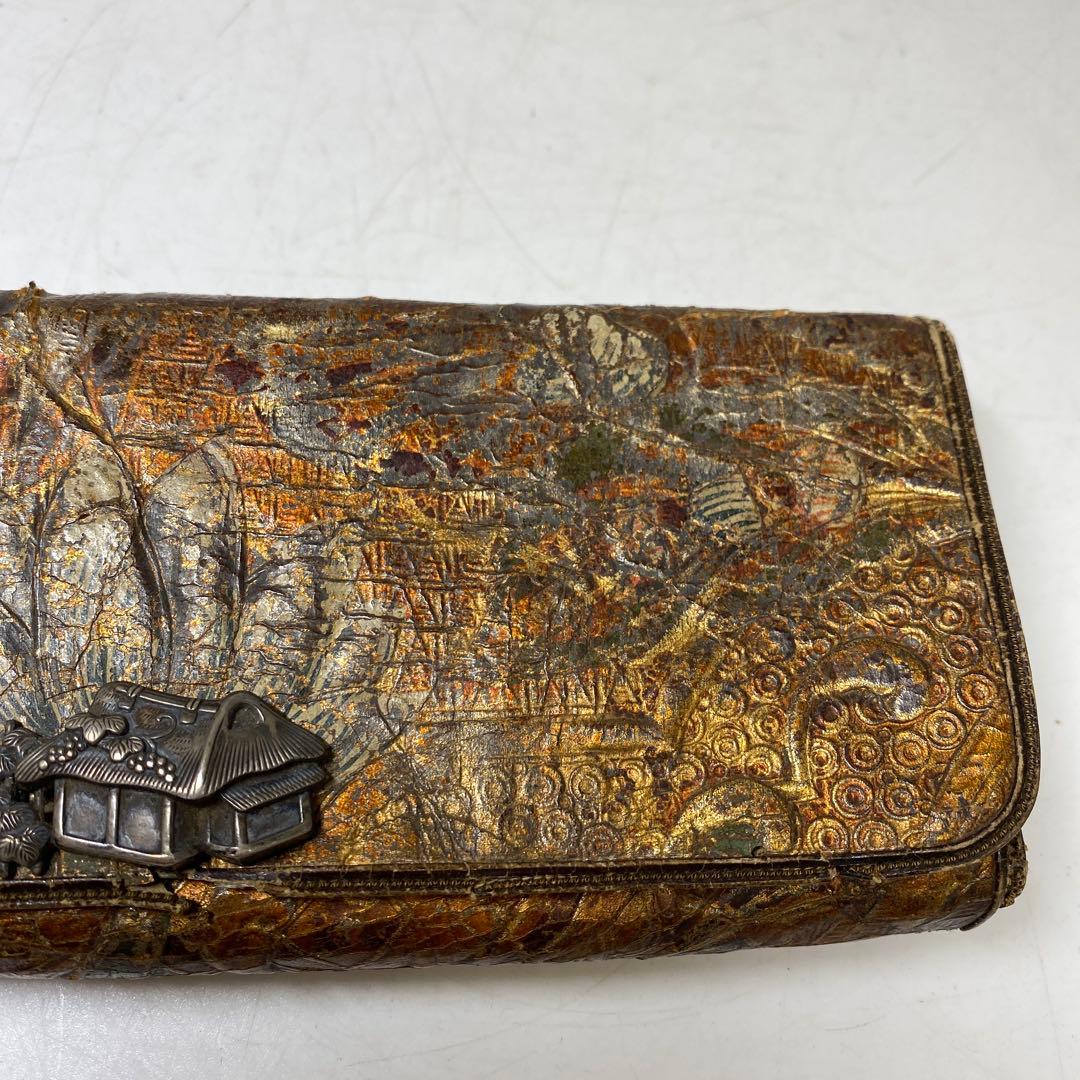 江戸時代　金唐草　銀細工金具　財布　タサオ　東さ8-0104☆2F