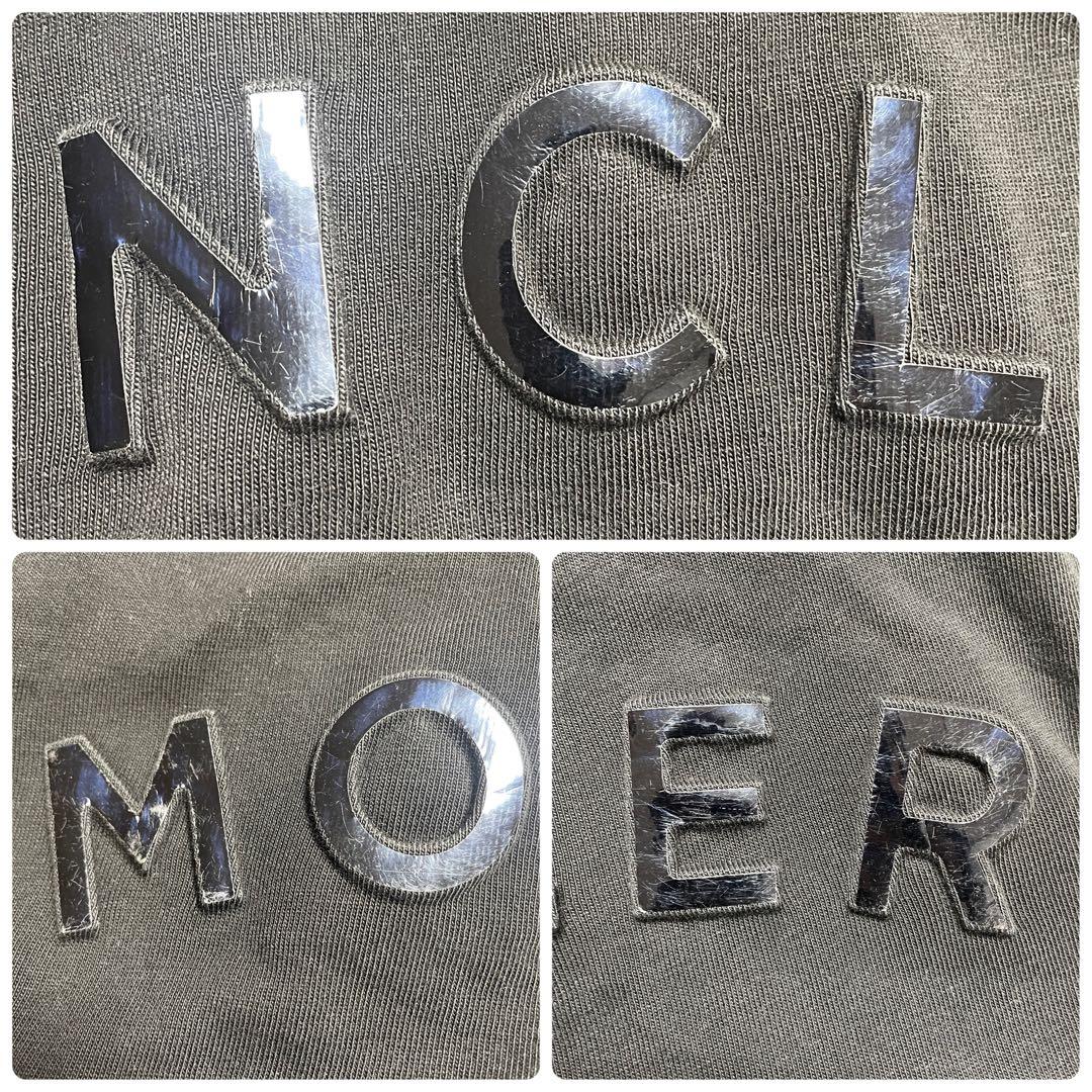 【特別価格】MONCLER ラバー　ロゴ Tシャツ 黒 半袖 立体ロゴ　英字