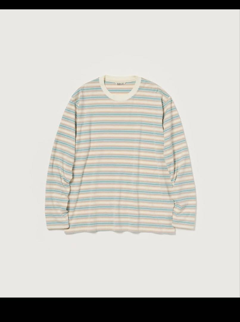 トップス AURALEE GRADIENT STRIPE JERSEY L/S TEE 4