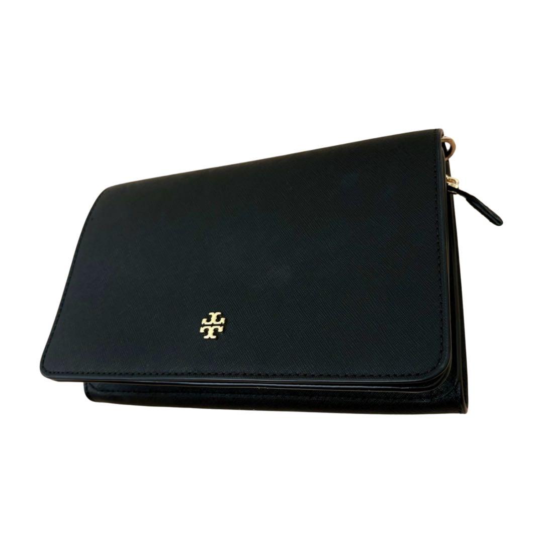 トリーバーチ レザーショルダーウォレット 黒 正規品