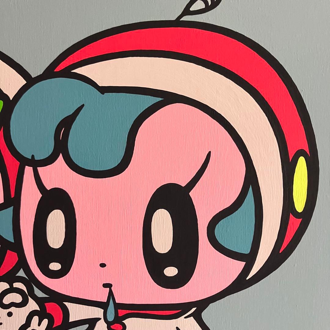 美品　モニョチタポミチ　ぎょうざちゃん食わせろ〜　原画　アクリル　キャンバス