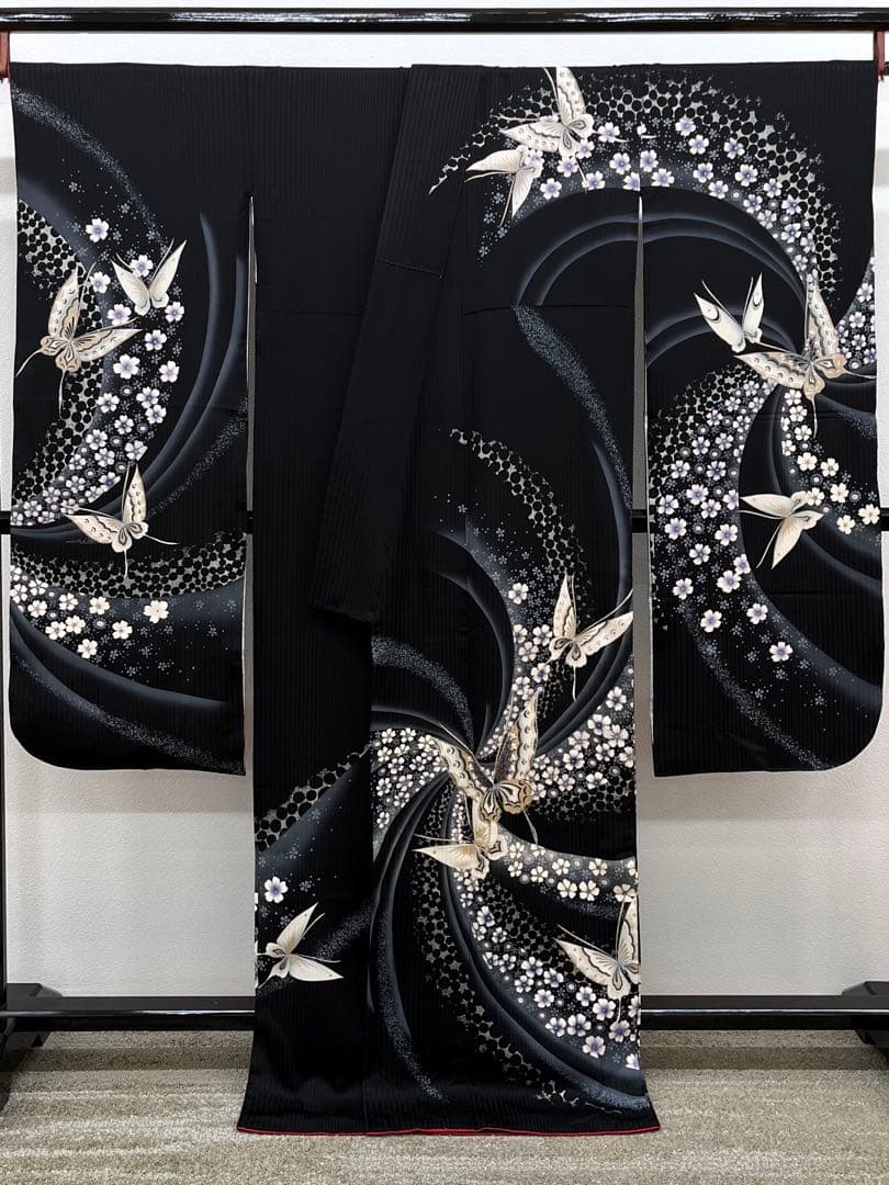 振袖 銀刺繍 銀彩 金彩 蝶 紋意匠 ガード加工済 S200
