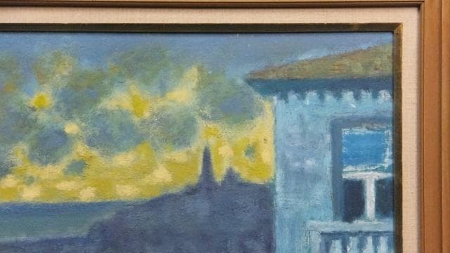 一枚の絵取扱作品　堀田高　直筆サイン『南仏カーニュにて　マントン暮色』0709C