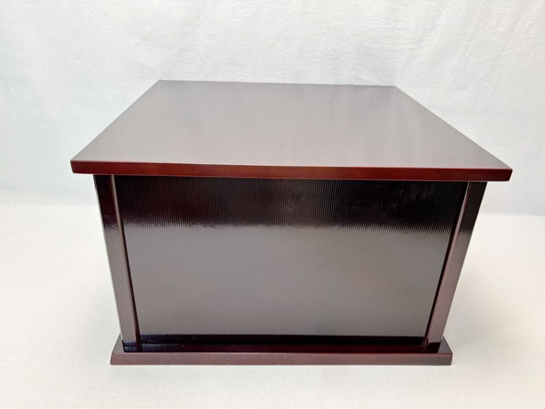 美品 茶道具 木製溜塗 小袋棚 即中斎好写 糸目 組み立式 茶棚 紙箱