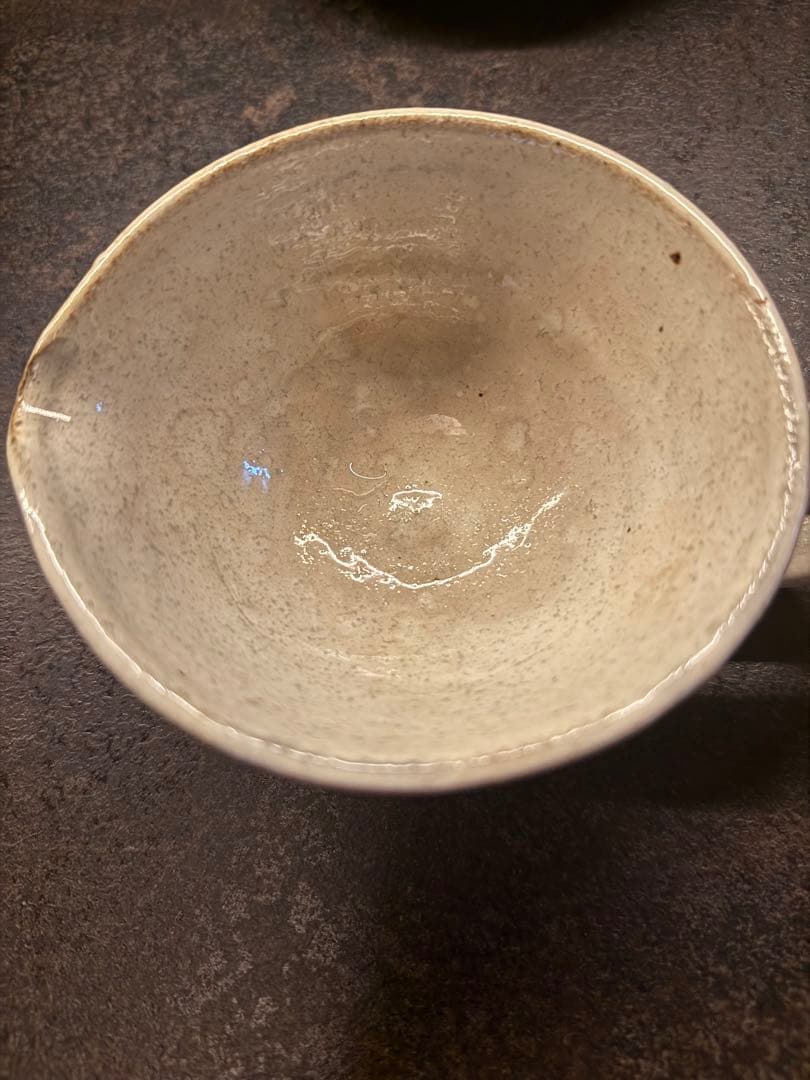 白色 陶器製 茶碗 丸型