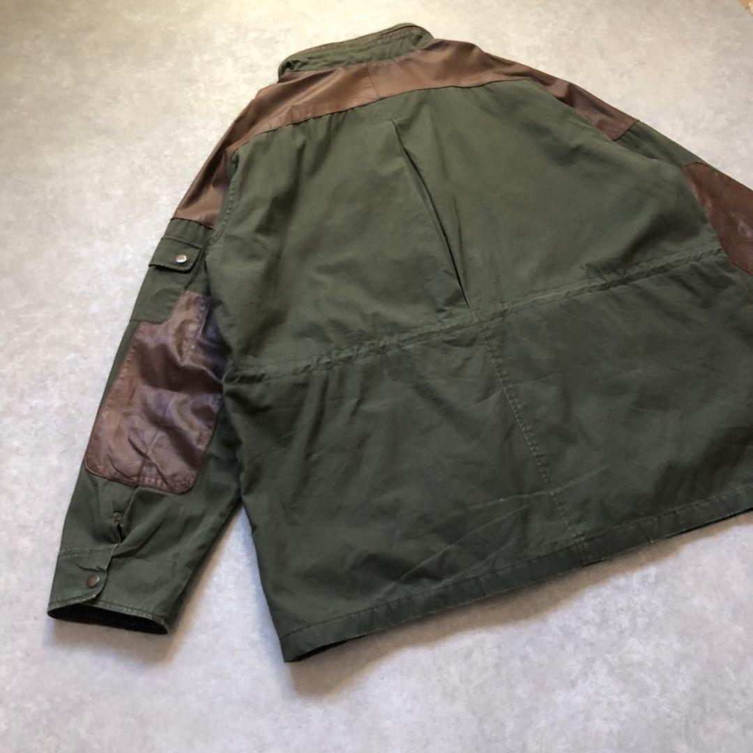 90〜00sヴィンテージエディーバウアーハンティングジャケット切り替えレザー