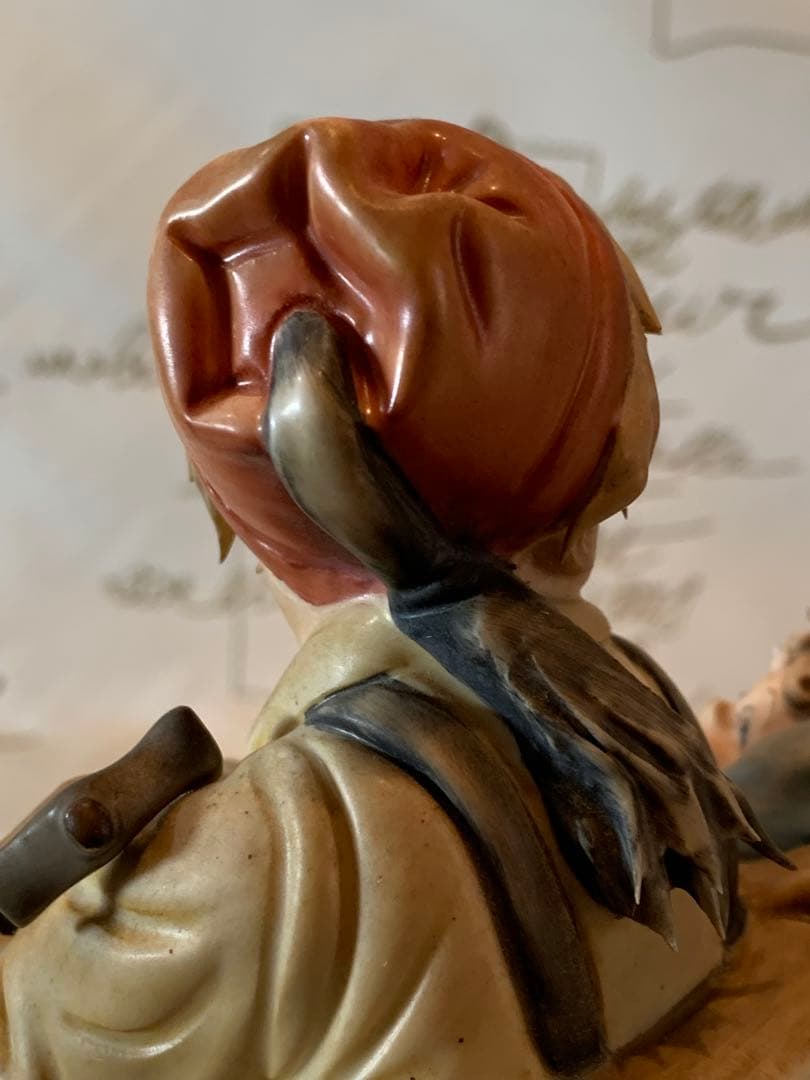 イタリア製　カポテモンテ　靴屋の叔父さんと少年の陶器人形！まつ毛まで陶器です！