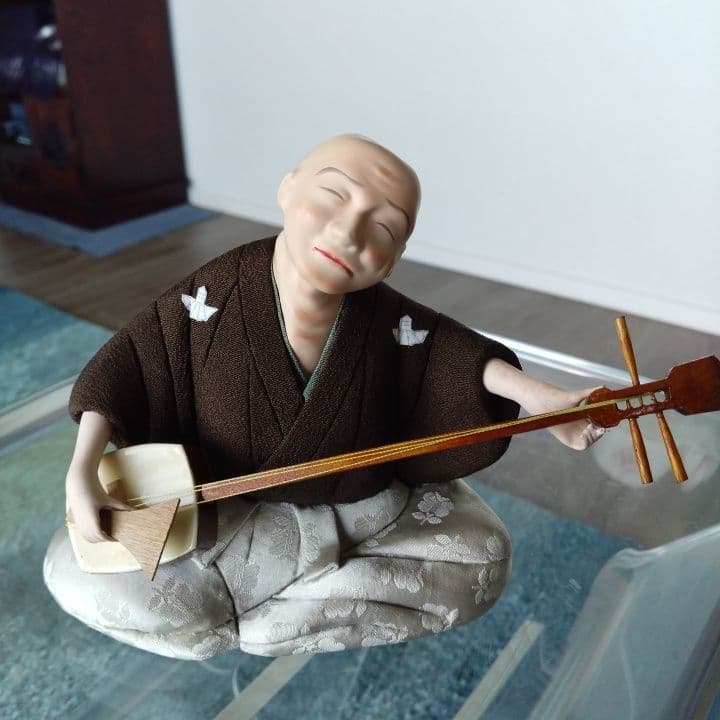 木目込み人形「三味線・男性」籠村美術織物作製⭐︎伝統工芸品
