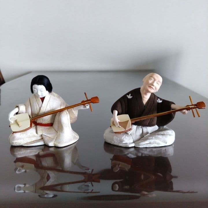 木目込み人形「三味線・男性」籠村美術織物作製⭐︎伝統工芸品