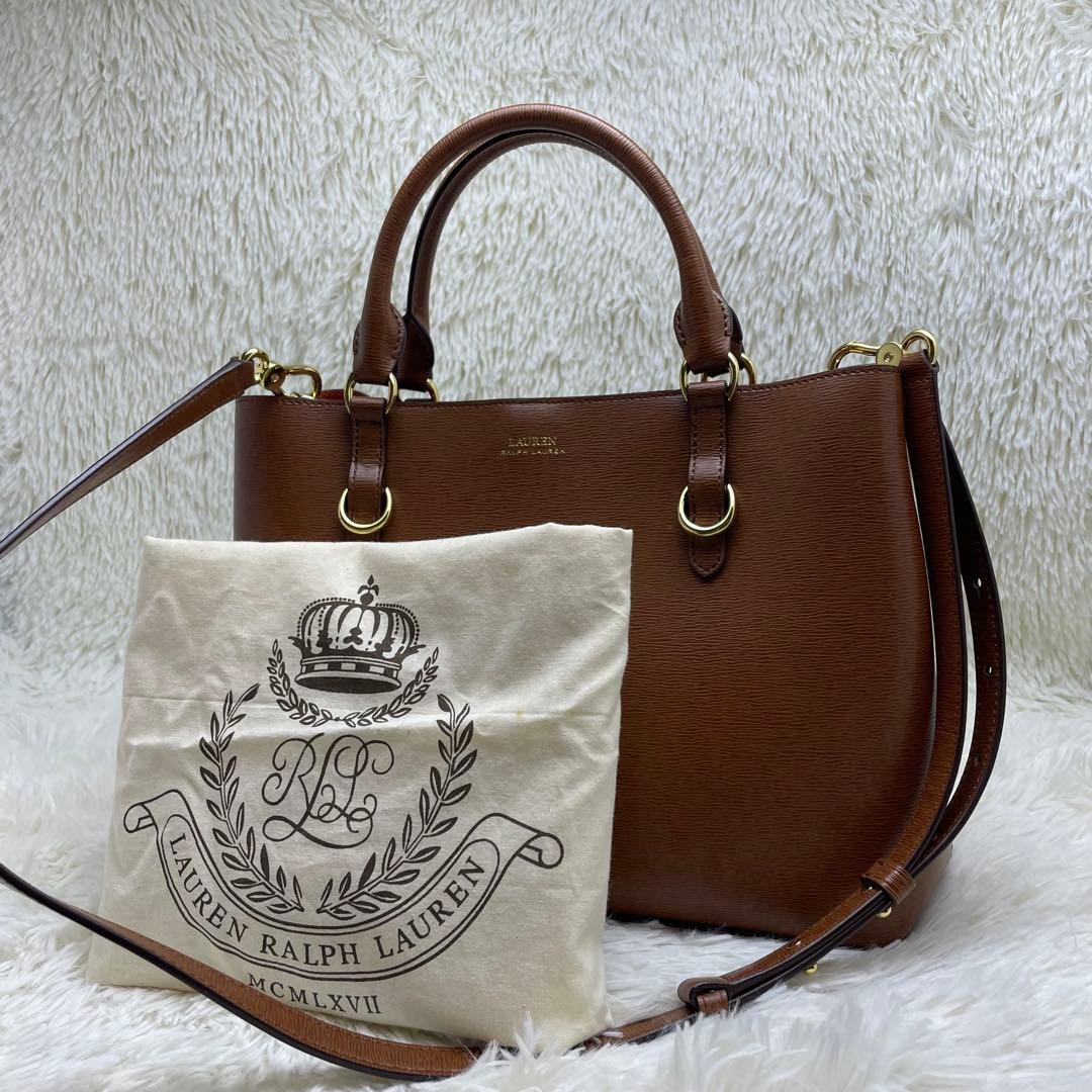 ローレンラルフローレン 2way ハンドバッグ ブラウン 保存袋付