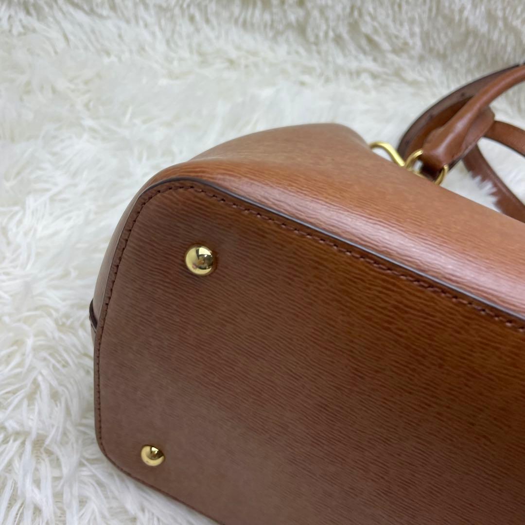 ローレンラルフローレン 2way ハンドバッグ ブラウン 保存袋付