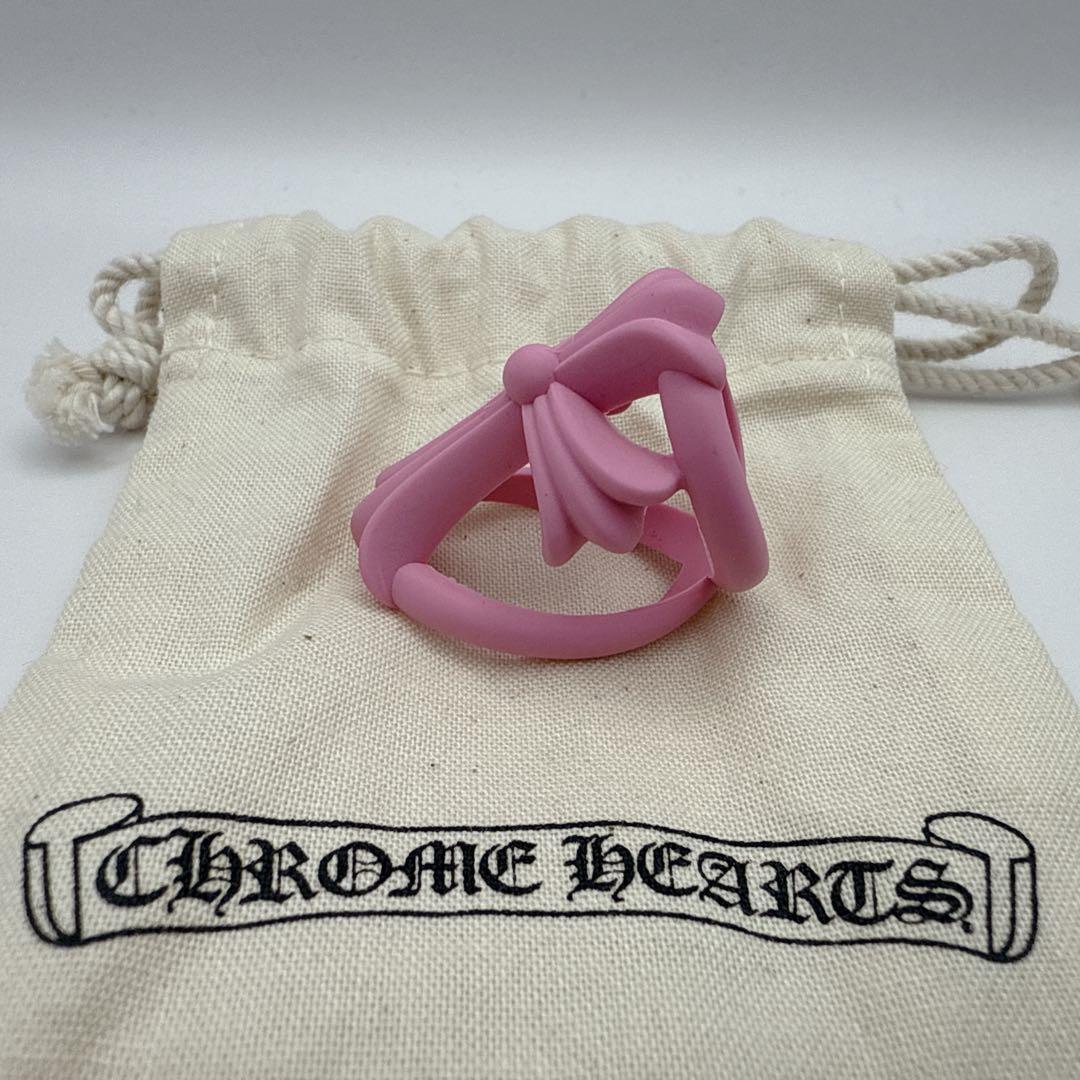 クロムハーツ インフィニティ クロス リング ラバーリング 16号 ピンク