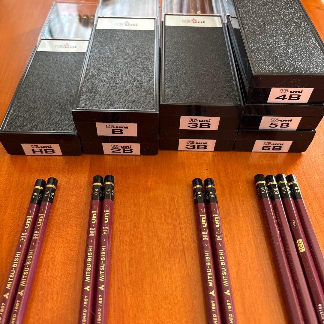 格安！三菱鉛筆 Hi-uni 鉛筆セット 全152本　デッサン 美大受験