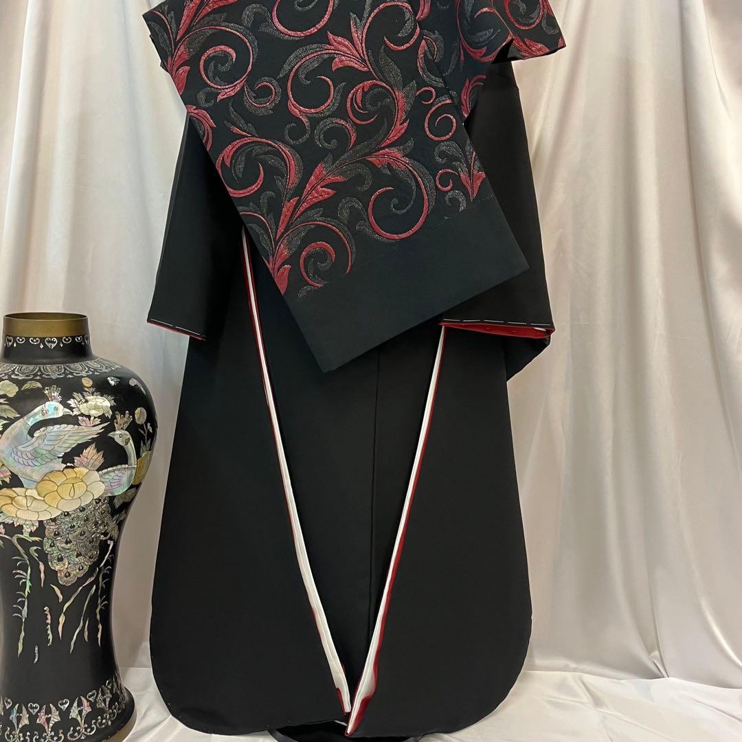 ◾️振袖フルセット■新品オリジナル■正絹無地振袖■黒振袖■成人式振り袖■振袖一式