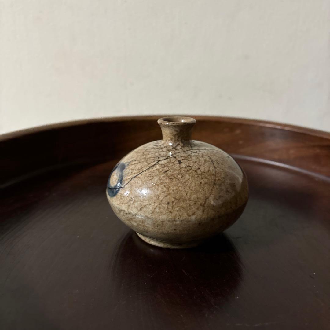 古瀬戸　丹波油壷　古伊万里　江戸時代 小壺 花器 民藝 検:白洲正子李朝