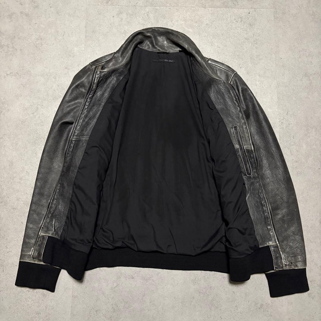 レトログレード　ライダース　レザー　ジャケット シングル　ダブルジップ　L 黒