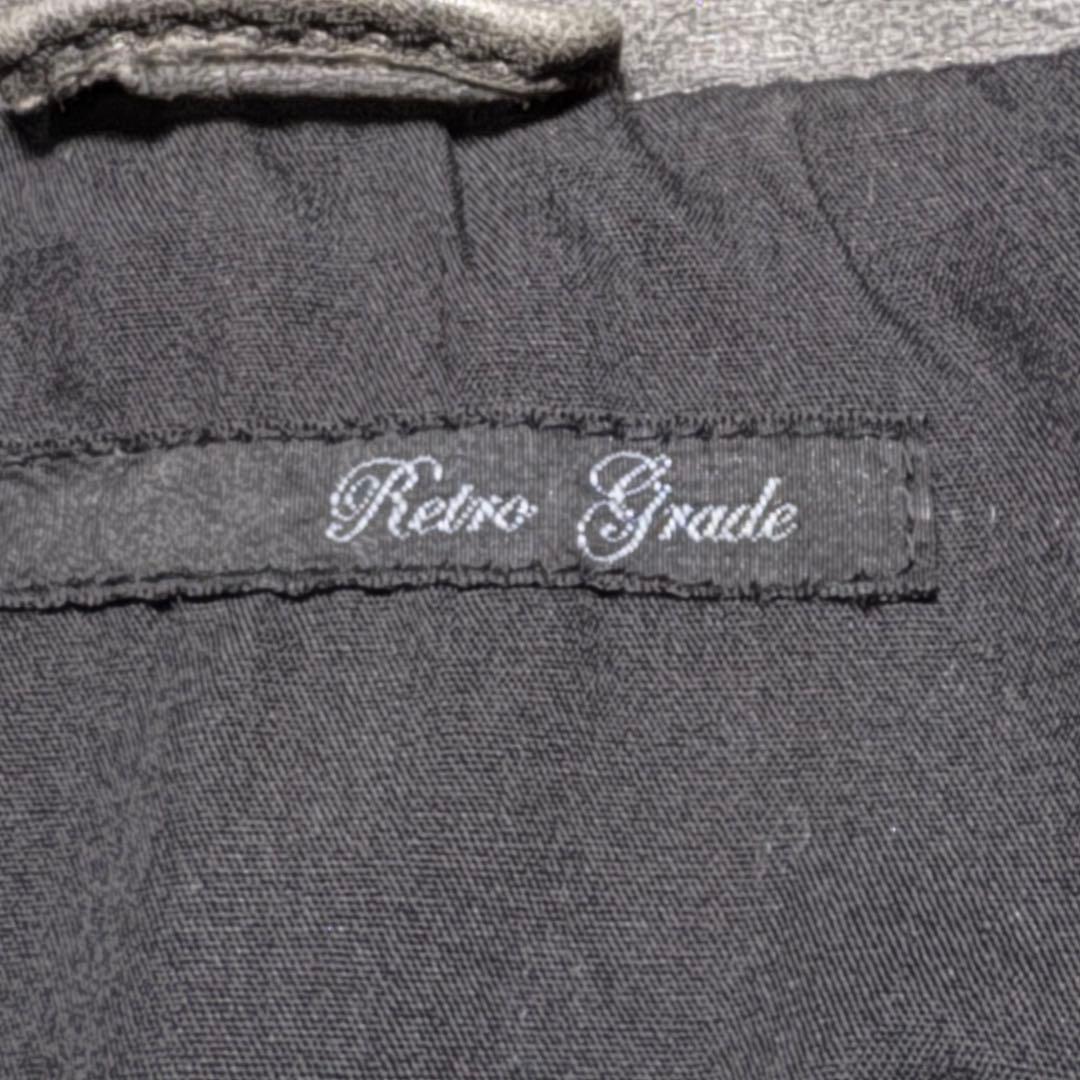 レトログレード　ライダース　レザー　ジャケット シングル　ダブルジップ　L 黒