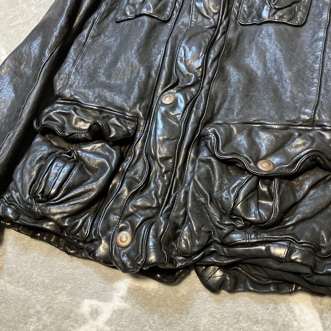 【希少】SANTACROCE バッファローレザー レザージャケット Sサイズ