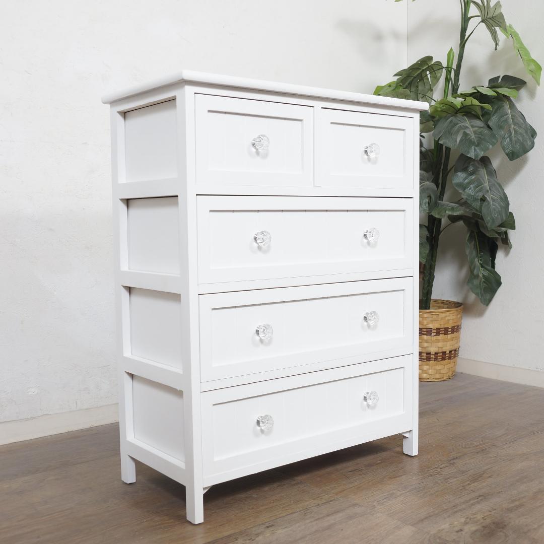 チェスト　4段5杯　タンス　収納　パンプキン取っ手 完成品