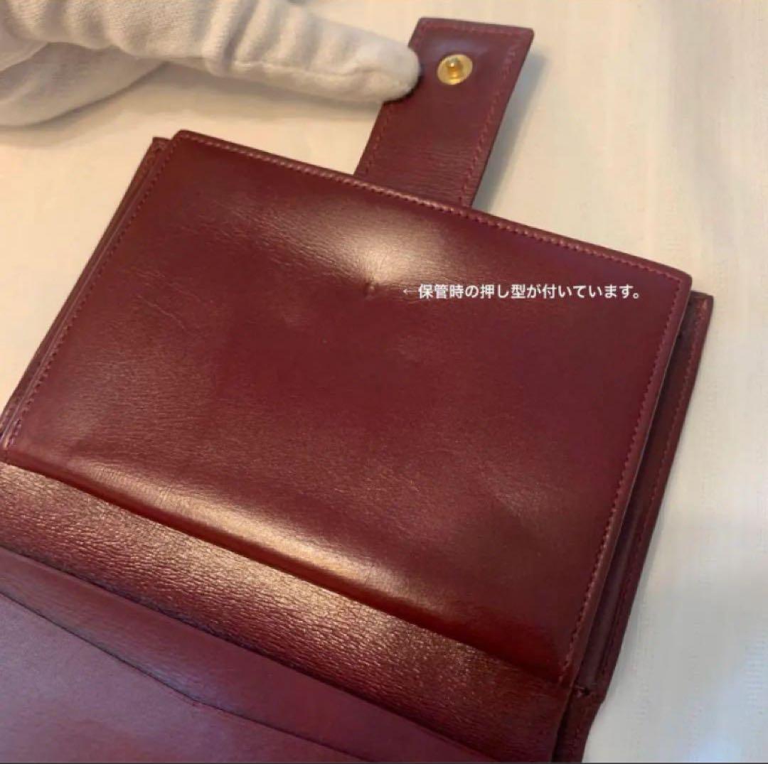 【希少】セリーヌ　ヴィンテージ　ロゴサークル　ゴールド金具　レザー　ボルドー