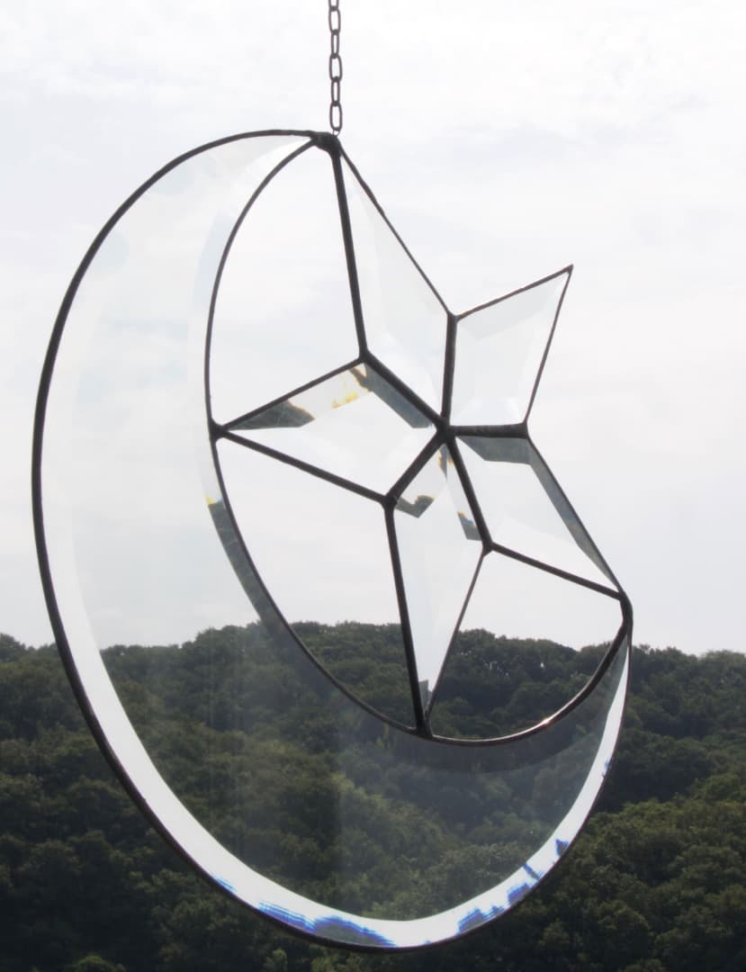 mosaik verglasung/ステンドグラス/三日月&星型/ドイツ製