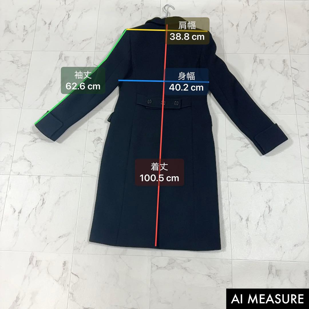 【美品】MaxMara ロングコート ウールチェスターコート アンゴラ混 M相当