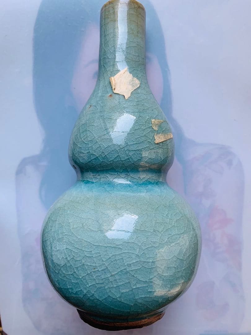 中国明時代ひょうたん青磁花瓶