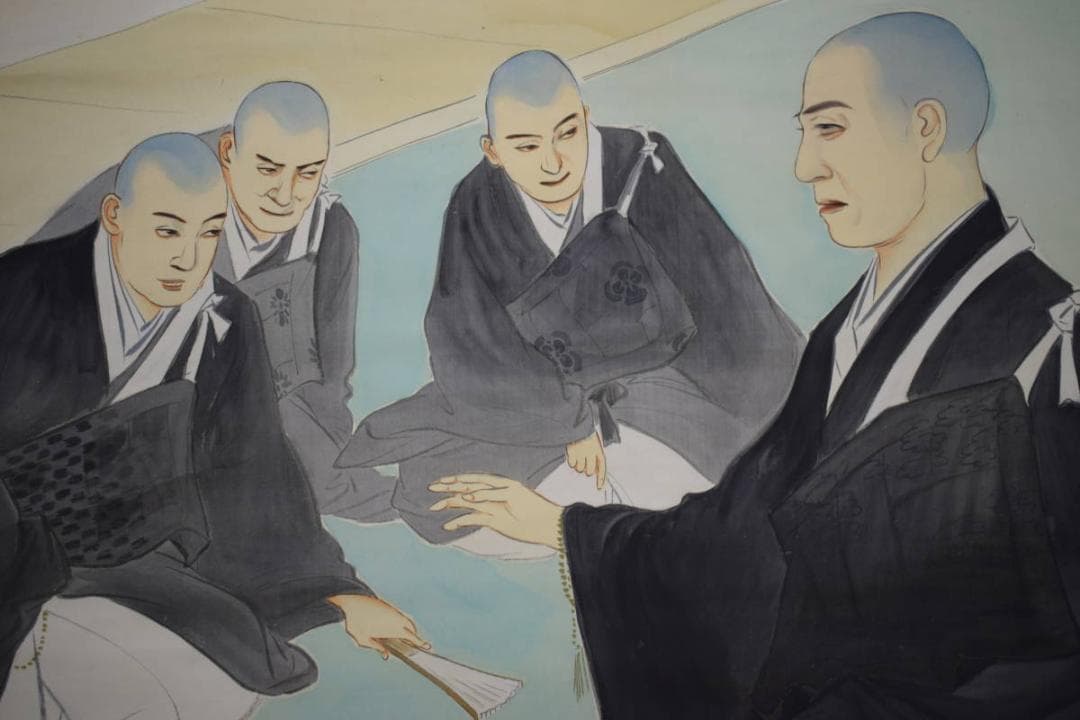 真作/観風/親鸞聖人/念仏停止/入牢獄/処刑/人物図/大幅/布袋屋掛軸HK-67