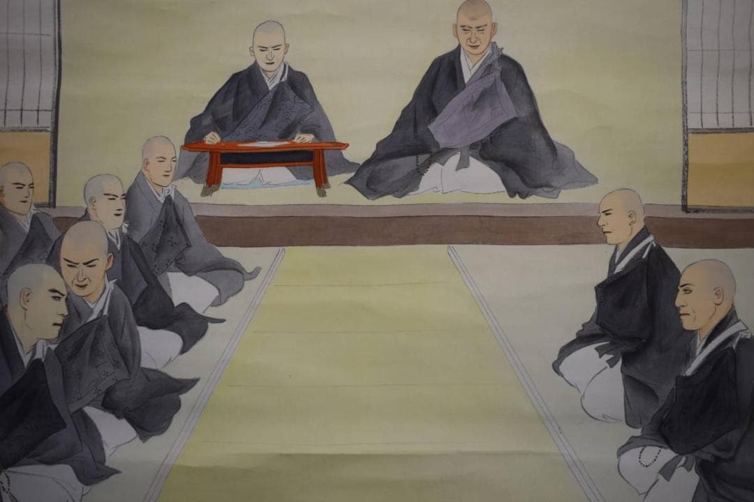 真作/観風/親鸞聖人/念仏停止/入牢獄/処刑/人物図/大幅/布袋屋掛軸HK-67