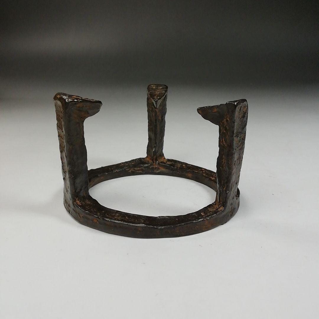 Ｗ１２１　蓋置　『唐銅　五徳　蓋置』『唐銅風炉師　藤井宗喜 作』　共箱　茶道具