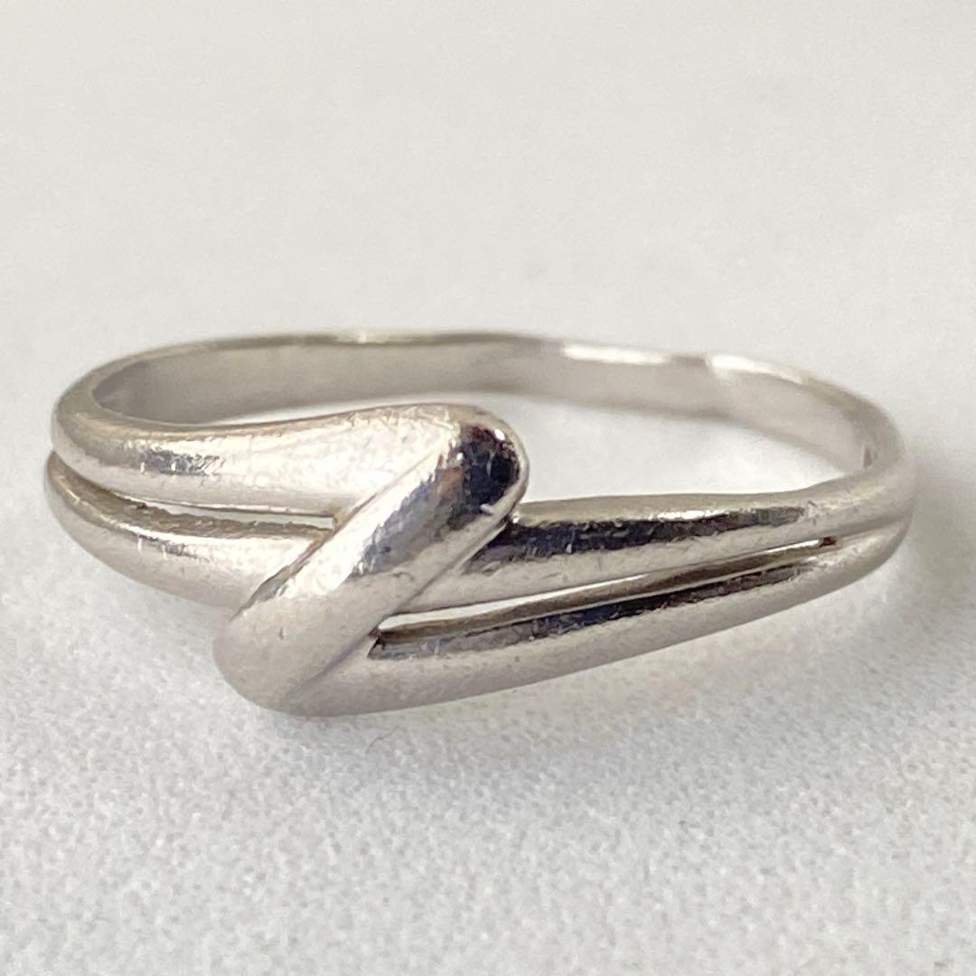 【ジュエリーマキ】Pt850 V字デザイン プラチナリング 2.2g／599