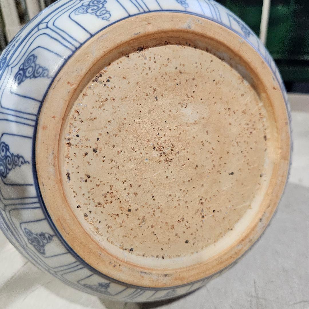 中国 青花 花卉長頸瓶　AT675