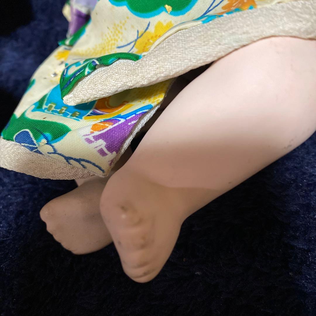 市松人形　幼人形　お座り人形　ペア　２体　昭和初期　２５ｃｍ