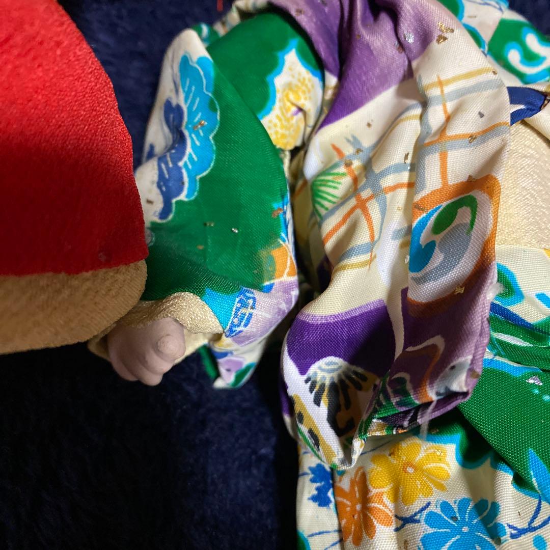 市松人形　幼人形　お座り人形　ペア　２体　昭和初期　２５ｃｍ