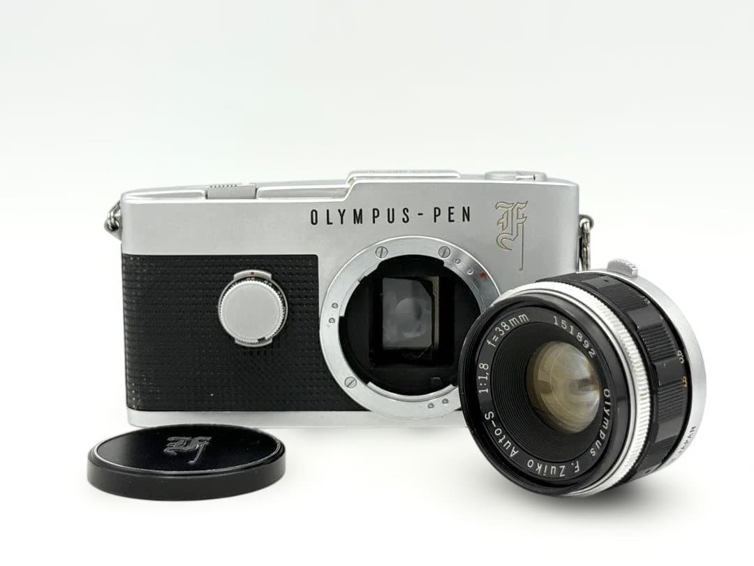 【完動品】OLYMPUS PEN-F 花文字 + 標準レンズ ハーフカメラ