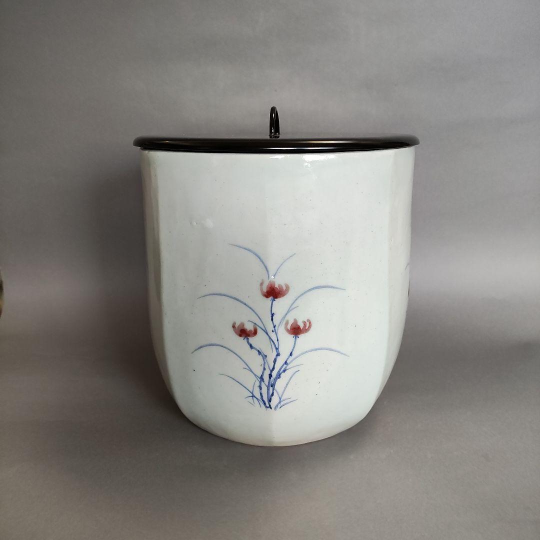 【期限限定品】李殷九　草花文白磁水指　李朝　秋草文