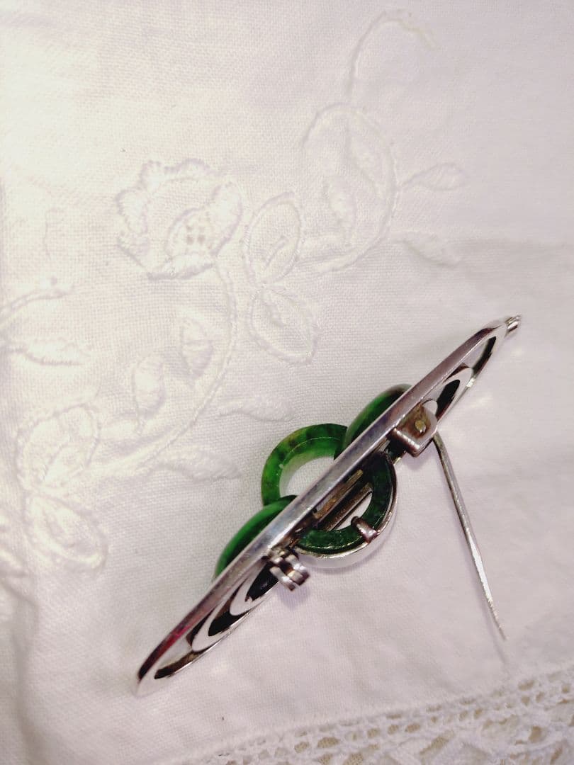 翡翠 ネックレストップ＆ブローチ ２ウェイ シルバー925