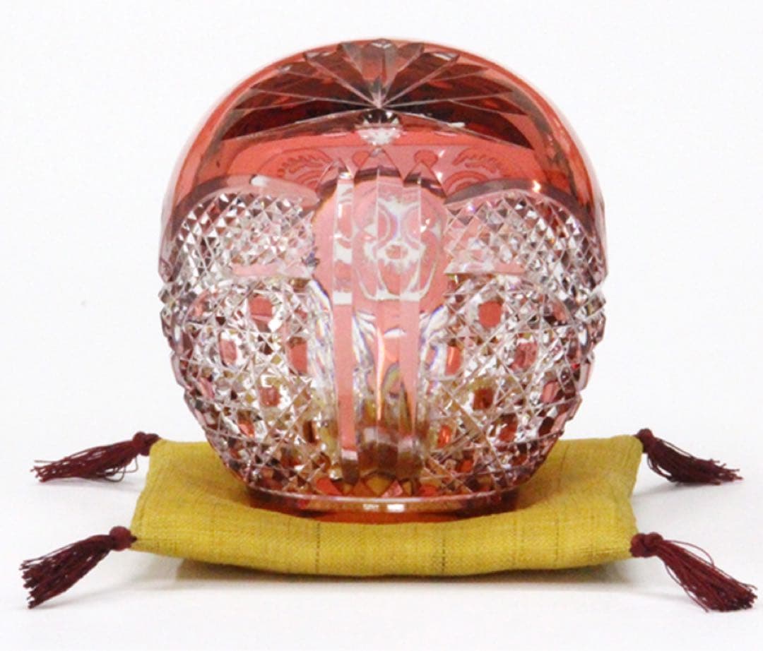 カガミクリスタル　江戸切子　祝だるま（小）