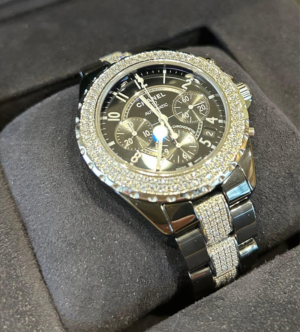 CHANEL J12 41㎜クロノ ダイヤモンド　メンズ高級腕時計