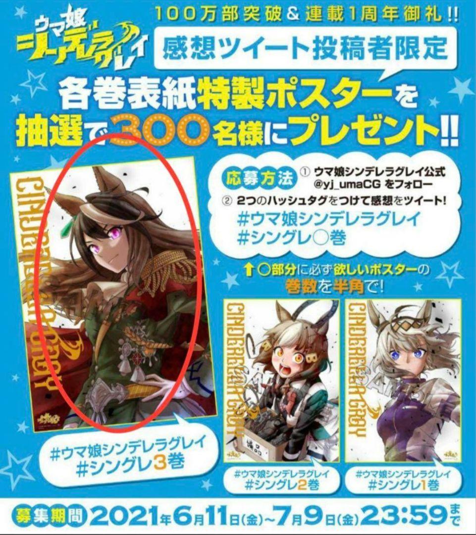 ぱ*ん様 ウマ娘プリティーダービー シンデレラグレイ ポスター 当選品 シンボリ