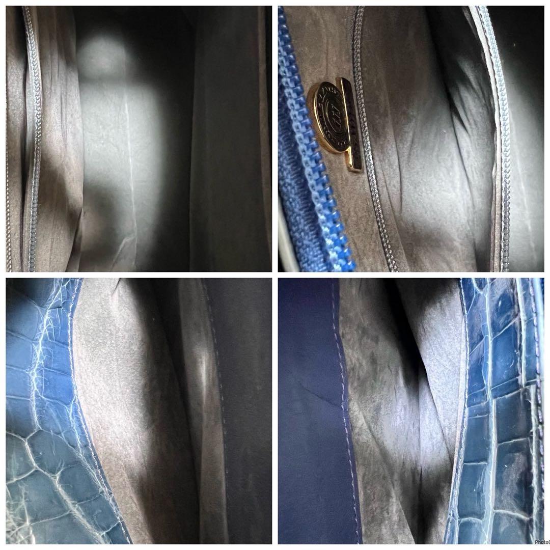 【美品】JRA認定品・日本製 /sanpo三宝/シャイニングクロコ/ハンドバッグ