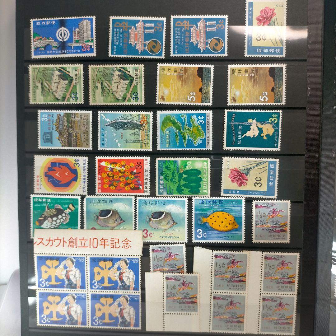 2443 琉球切手 大量16ページ分約620枚全て未使用 アルバム付き