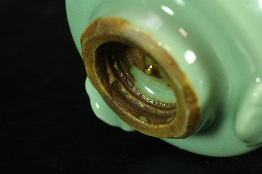 初代 宮永東山作 青磁香炉 銀火屋 37g 共箱 古美術(K-A640)