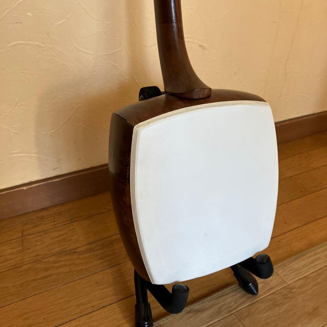 長唄・小唄三味線 銀細 綾杉洞 桑棹 かんべり修理済み 革両面張替済み