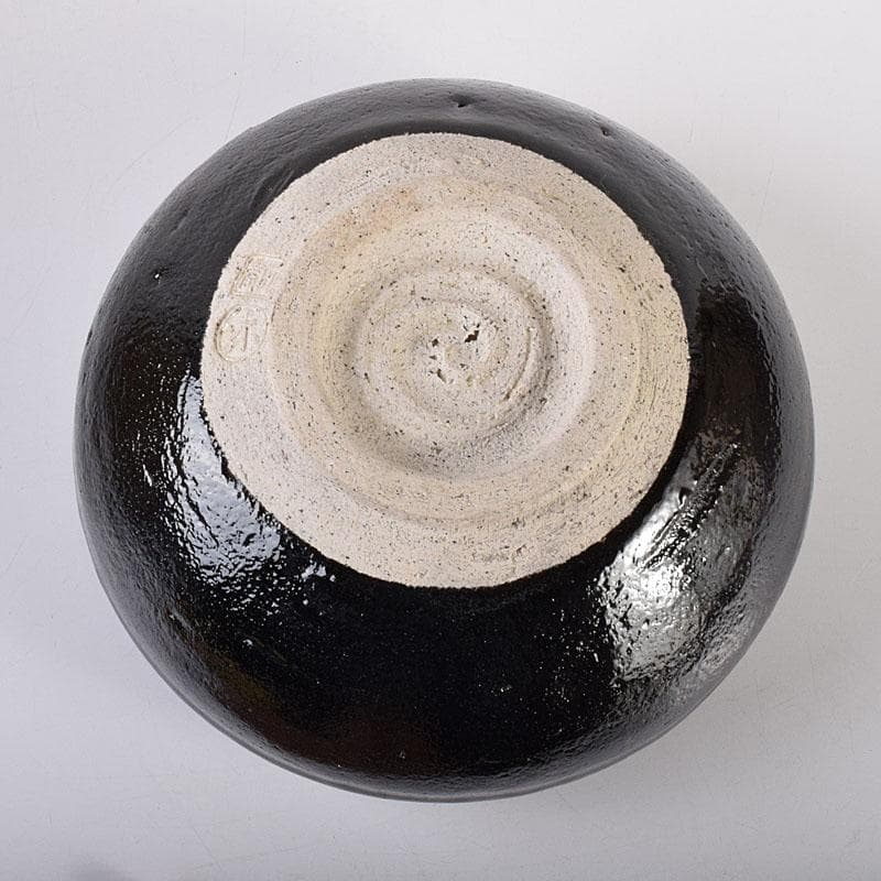 茶道具　芳幽軒　加藤石春作　黒楽菓子器　共箱　M　R7752