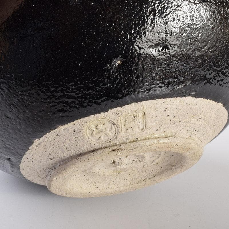 茶道具　芳幽軒　加藤石春作　黒楽菓子器　共箱　M　R7752