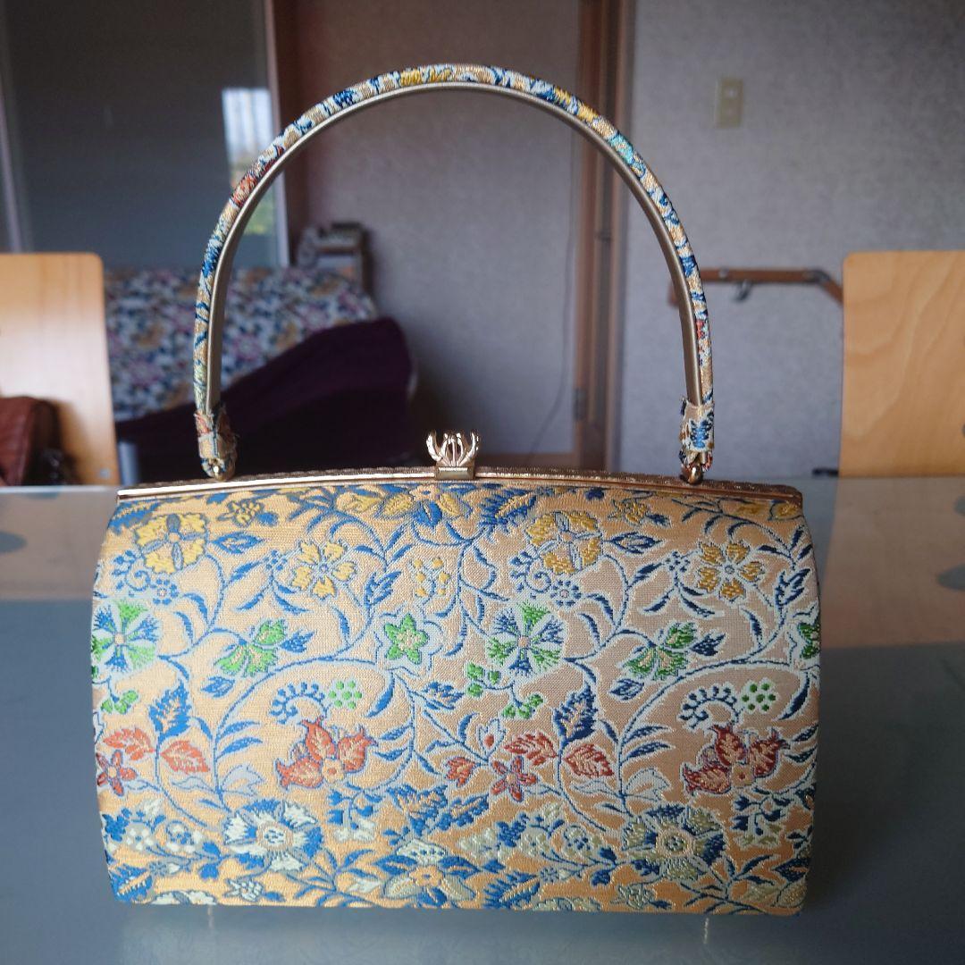 Pearlmore 和装用バッグ 金色 花柄