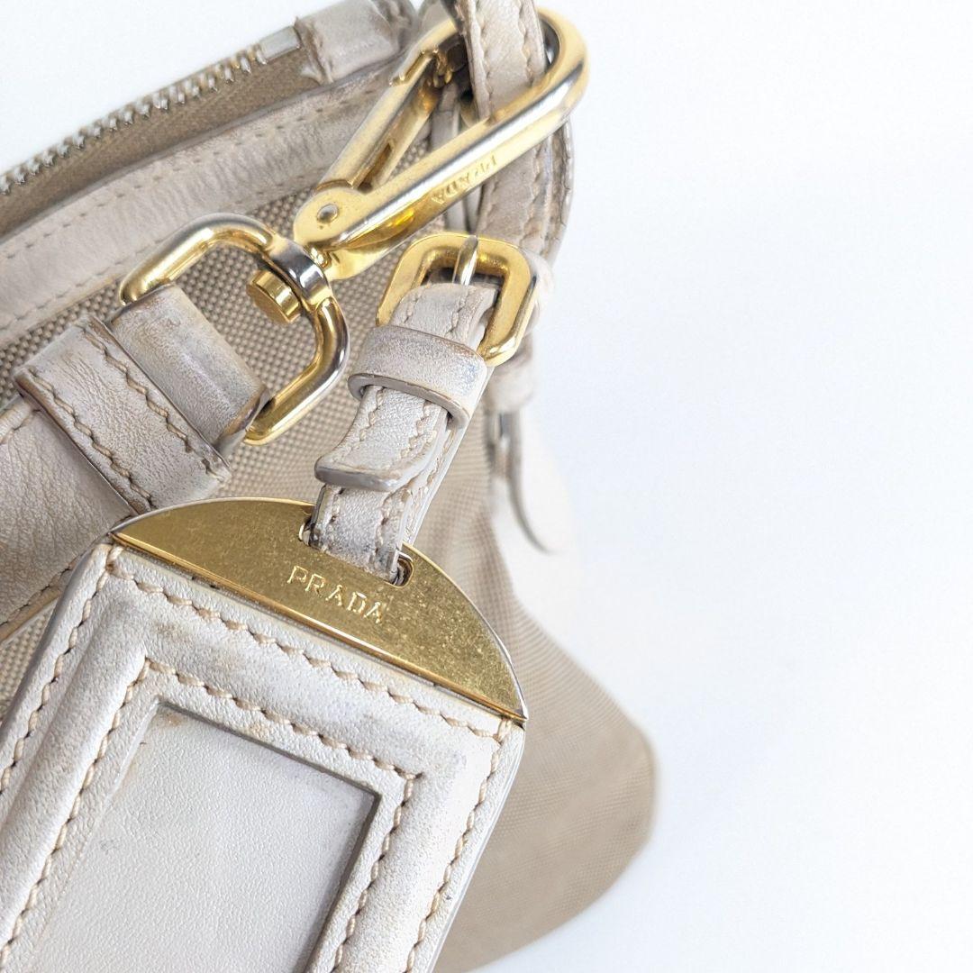PRADA　プラダ　ショルダーバッグ　キャンバス　レザー　ロゴ ジャガード