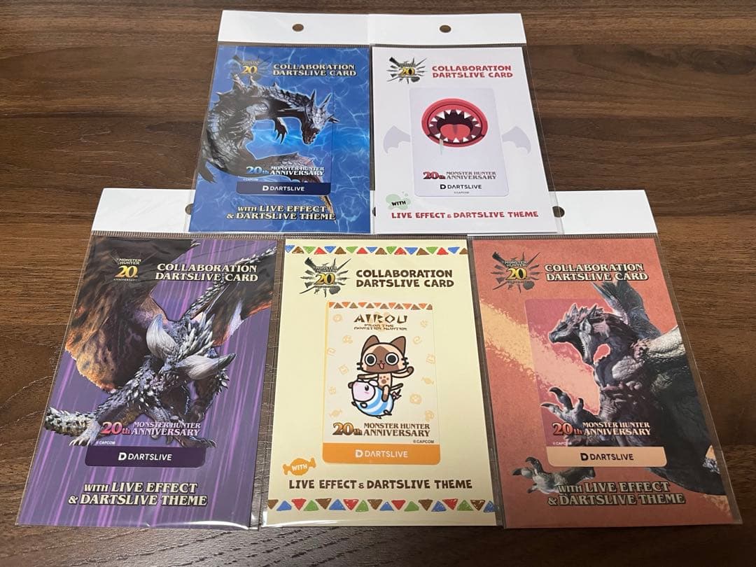 モンスターハンター コラボ20周年 ダーツライブカード 5枚セット