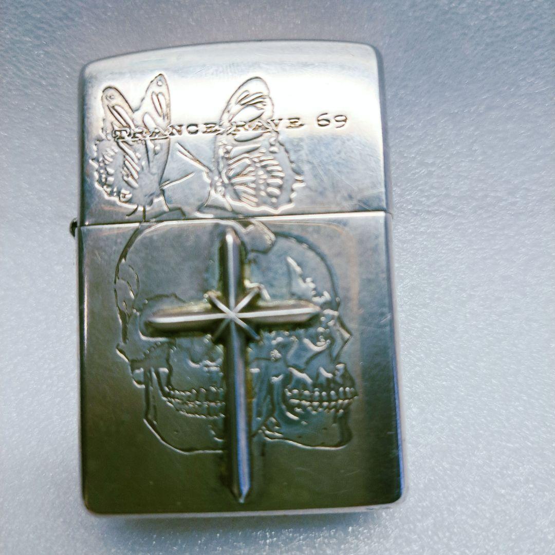 ZIPPO silver 十字架 スカル 蝶々 写真を追加
